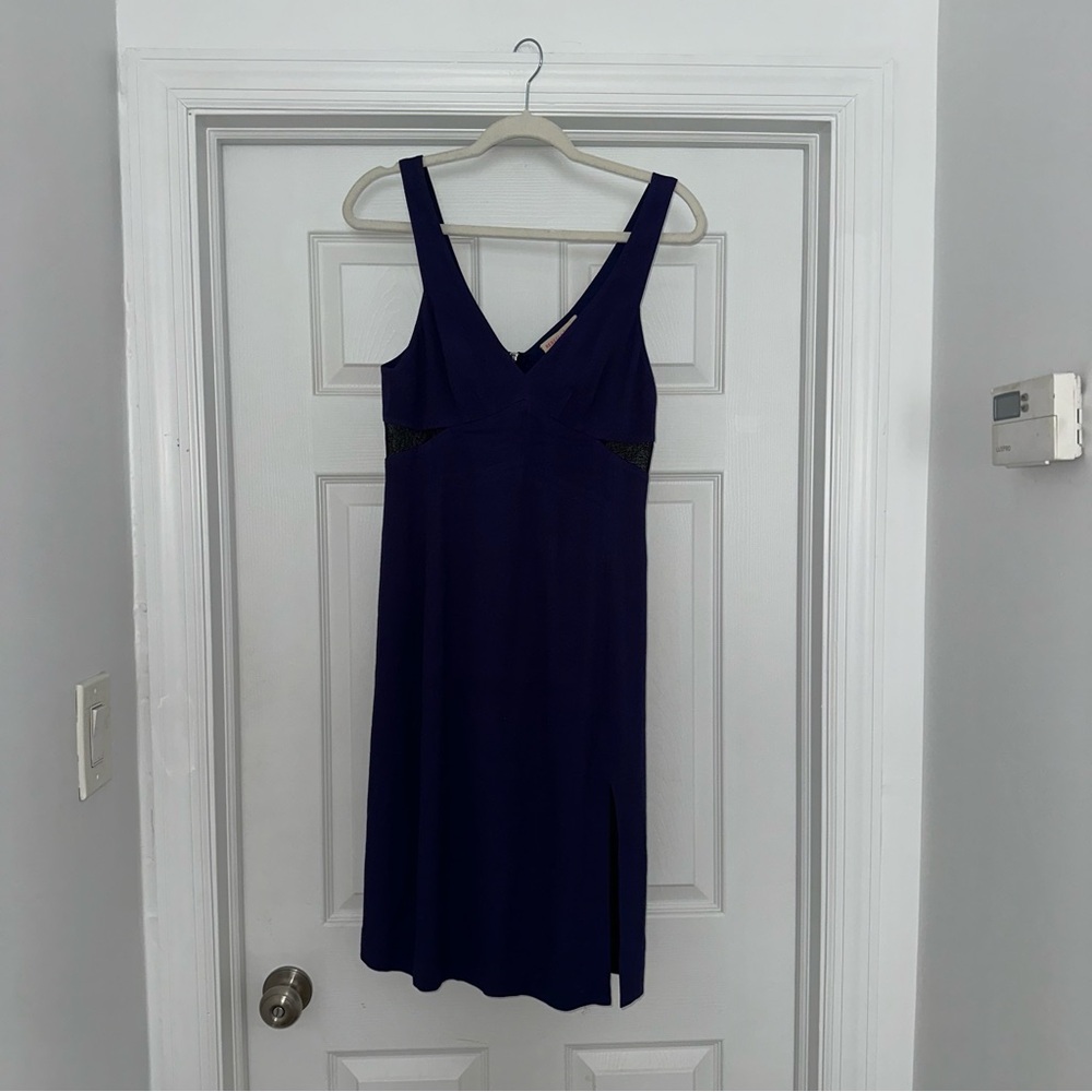 Rebecca Taylor Blue and Black Dress with Black Mesh